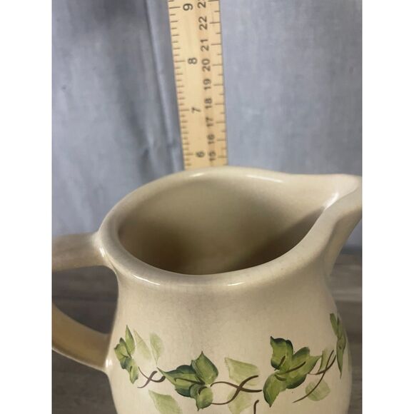 Vintage Robinson Ransbottom Ivy Pitcher – Hand Painted Stoneware – 7.75” USA - Picture 7 of 7